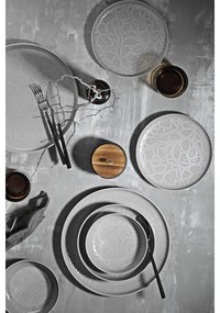 24-dielna jedálenská súprava, sivá/porcelán