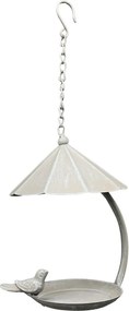 Závesné krmítko s dekoratívnym vtáčikom BIRDY 43 cm biele