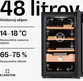 Klarstein El Presidente 48, humidor na cigary, 48 l, 2 zásuvky, 1 priehradka z cédrového dreva