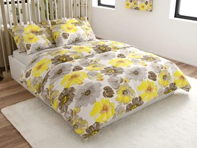 Obliečky z mikrovlákna FEONELLE žlto-sivé Rozmer obliečky: 2 ks 70 x 90 cm | 200 x 220 cm