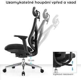 Kancelárska ergonomická stolička Neoseat THOMAS — čierna, nosnosť 150 kg