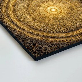 DUBLEZ | Drevený obraz zlatej mandaly - Dharma