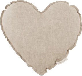 Ľanový vankúš srdca prírodný 44cm