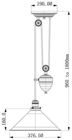 Elstead PV-P-AGB - Luster na lanku PROVENCE 1xE27/100W/230V mosadz