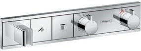 HANSGROHE RainSelect modul termostatu s podomietkovou inštaláciou, pre 2 spotrebiče (vrchná sada), chróm, 15355000