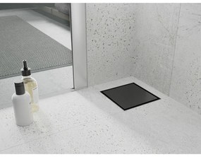 Mexen Flat nerezová podlahová vpusť 12x12 cm, čierna, 1710012