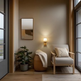 Brilagi - Nástenná lampa NUBILA WOOD 1xE27/25W/230V dub/hnedá