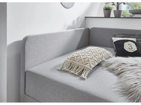 Svetlosivá čalúnená jednolôžková posteľ s úložným priestorom 90x200 cm Cabana – Meise Möbel