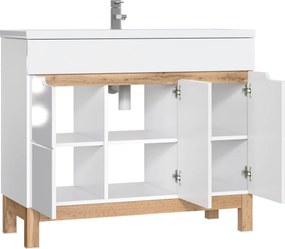 Comad Kúpeľňová skrinka pod umývadlo Bali White 100 biela/dub wotan