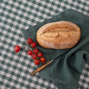 Ľanový obrus 140x200 cm Forest Green Gingham – Linen Tales