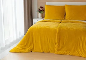 Kvalitná luxusná posteľná bielizeň - Bavlnený mikroflís HONEY YELLOW Bavlnený mikroflís 1x 140/200, 1x 70/90
