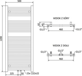 Mexen Pluton, elektrické vykurovacie teleso 1200x500 mm + vykurovacia tyč 600 W, antracitová, W106-1200-500-2600-66