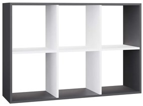 Regál Malax 2x3 110 cm antracit/bílý