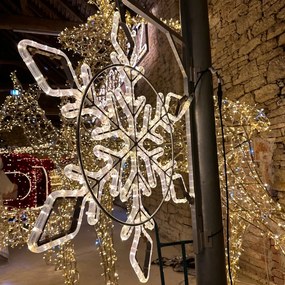 DECOLED LED světelná vločka XI, sada na VO, 88 cm, teple bílá