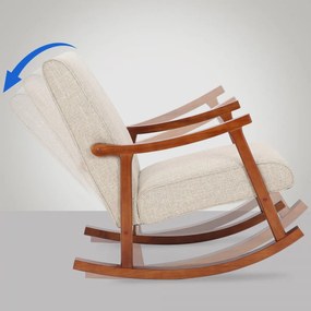 Design-Shop Hojdacie kreslo stolička Morelia - látka, drevené nohy orech - Krémová