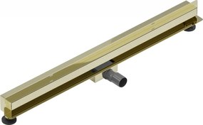 Mexen Flat nerezový sprchový žľab na stenu 80 cm vzor 2v1, zlatá, 1530080