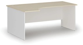 Kancelársky rohový pracovný stôl PRIMO WHITE, 1800 x 1200 mm, ľavý, biela/orech