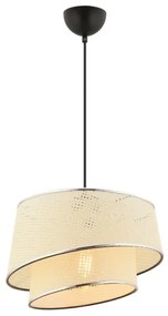 Závesný luster na lankách BARETTE 1xE27/60W/230V krémový/lesklý chróm