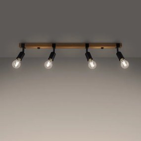 Sollux SL.1298 - Bodové svietidlo ZUCA 4xE27/15W/230V čierna