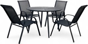 Noela Záhradný jedálenský set Wilder + 4x kovová stolička Ramada