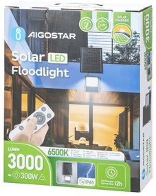 Aigostar - LED Stmievateľný solárny reflektor LED/300W/3,4V IP65 + DO