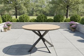 Záhradný stôl Alumio 111,5 cm hnedý/tmavosivý