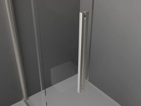 Mexen Velar, sprchová zástena s posuvnými dverami Walk-in 80 x 200 cm, 8mm šedé sklo, brúsená oceľ, 871-080-000-43-97