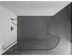 Mexen Kioto L, sprchová zástena Walk-In 110 x 200 cm, 8mm číre sklo, zlatý lesklý profil,800-110-103-50-06