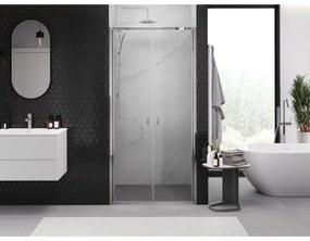 Mexen Exo, dvojkrídlové sprchové dvere 80x200 cm, 6mm číre sklo, chrómový profil, 814-080-000-01-00
