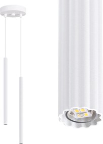 Závesné svietidlo Arche, 2x biele kovové tienidlo, o