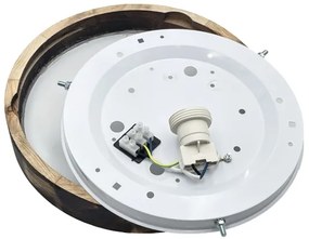 Stropné svietidlo OAK SMOKY SLIM 1xE27/15W/230V pr. 27 cm dub/tmavohnedá