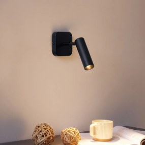 Moderné stropné bodové svietidlo čierne okrúhle GU10 35 mm otočné a naklápacie - Kate