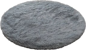 Okrúhly koberec Lana – sivý shaggy s vysokým vlasom 3 cm Rozmer: 80 cm