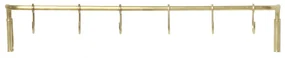 ferm LIVING Kovová tyč do kuchyne + 6 háčikov Brass