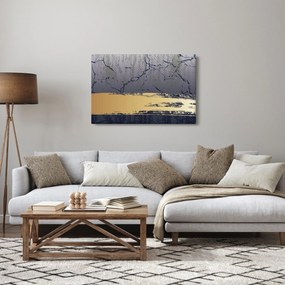Obraz - Modrá a zlatá abstrakcia N⁰1 (90x60 cm)