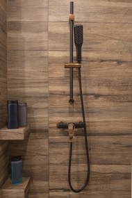 Kuchinox Alanis, sprchový stĺp 70cm s ručnou sprchovou súpravou, čierna-ružové zlato, LAV-NQI_81A1