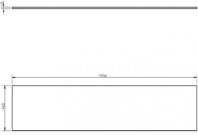 Mexen Uni, pracovná doska 190 cm, sivá matná, 91AXX-1904-464-18-62
