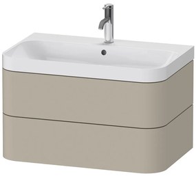 DURAVIT Happy D.2 Plus c-shaped závesná skrinka s nábytkovým umývadlom s otvorom, 2 zásuvky, 775 x 490 x 480 mm, taupe matná lakovaná, HP4347O6060