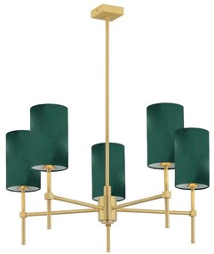 Argon 2147 - Luster na tyči ABRUZZO 5xE14/7W/230V mosadz/zelená