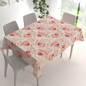 Biante Veľký dekoračný obdĺžnikový obrus Leona LN-172 Ružovo-vínové listy na režnom 180x220 cm