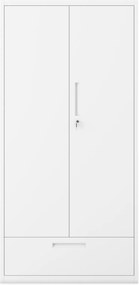 Modulárna kovová multifunkčná skriňa so zásuvkou biela MEGAN 1850 x 900 x 400 mm