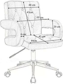 LuxuryForm DESIGN Stolička BOSTON VELUR na striebornej podstave s kolieskami - modrá