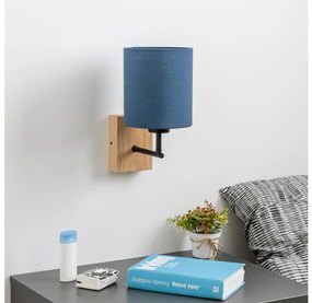 Brilagi - Nástenná lampa NUBILA WOOD 1xE27/25W/230V dub/tmavomodrá