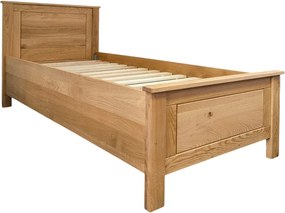Drevená jednolôžková posteľ z masívneho dubu, 80/90 x 200 cm 80 cm