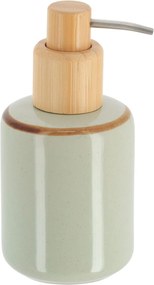 Dávkovač mydla Elva, zelená/s drevenými prvkami, 300 ml