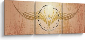 Obraz - Anjelská abstrakcia (s hodinami) (90x30 cm)