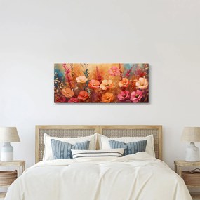 Obraz - Lúčne kvety, maľba (120x50 cm)
