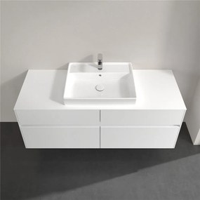 VILLEROY &amp; BOCH Collaro závesná skrinka pod umývadlo na dosku (umývadlo v strede), 4 zásuvky, 1400 x 500 x 548 mm, White Matt, C08400MS