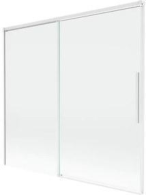 Mexen Rox, 2-krídlová posuvná vaňová zástena 170 x 150 cm, 8mm číre sklo, biely profil, 8C9-170-001-20-00