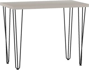 Vintino Jedálenský stôl RIMINI 100 × 60 cm – kašmírový / čierne kovové nohy